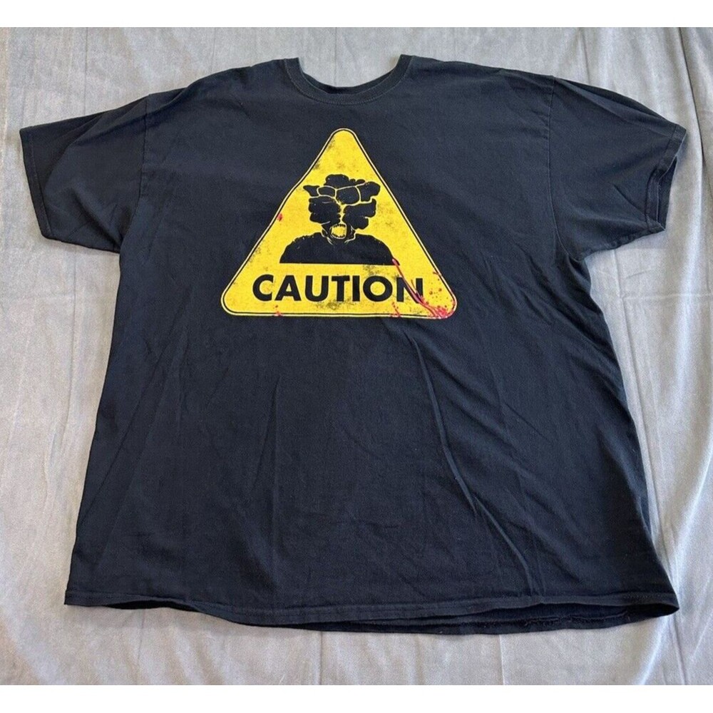 The Last Of Us Clicker Caution Promo Black TShirt Mens 2XL NO SIZE TAG Tee